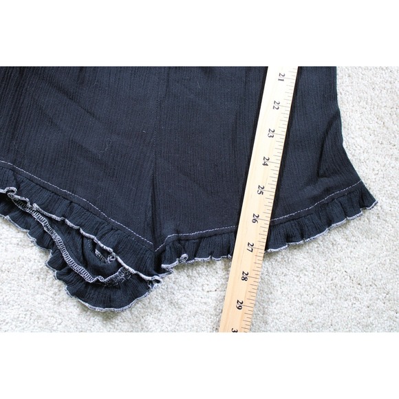 Rue21‎ Romper Womens Small Black Off Shoulder Long Sleeve Boho Crochet Trim Lace - Picture 3 of 9